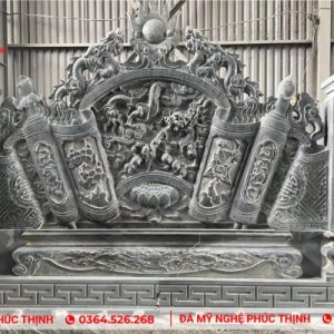 Cuốn thư đá chạm rồng