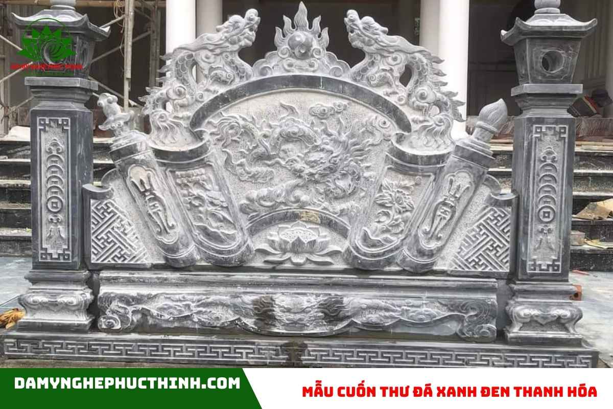 Mẫu cuốn thư đá xanh đen thanh hóa