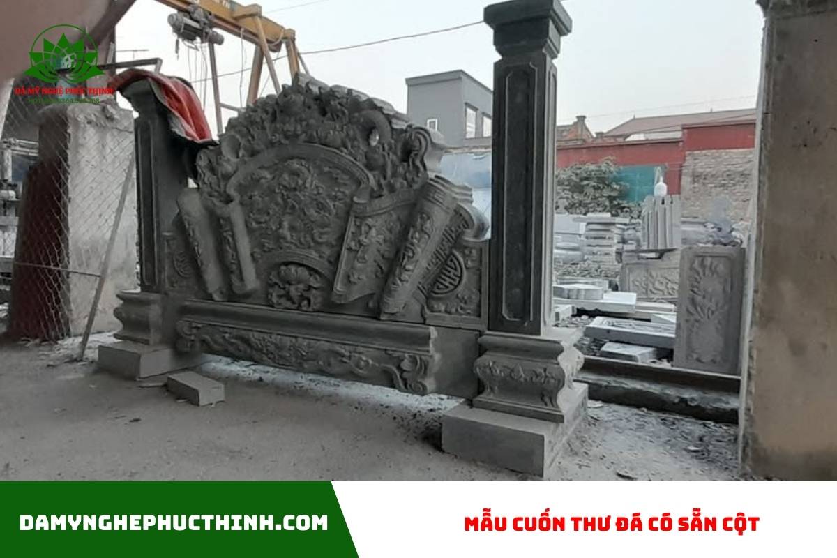Mẫu cuốn thư đá có sẵn cột