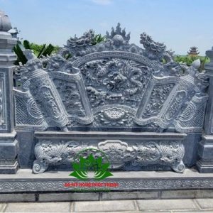 Cuốn thư đá lưỡng long chầu nguyệt