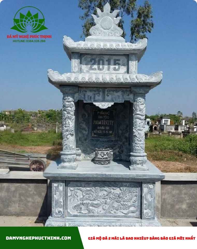 giá mộ đá 2 mái