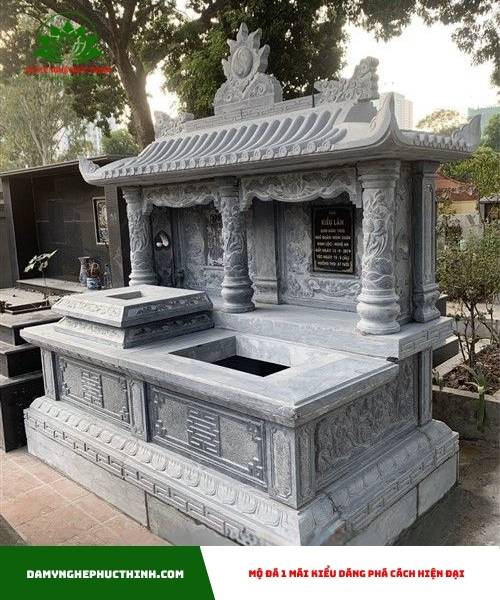 Mộ đá 1 mái kiểu dáng phá cách hiện đại 