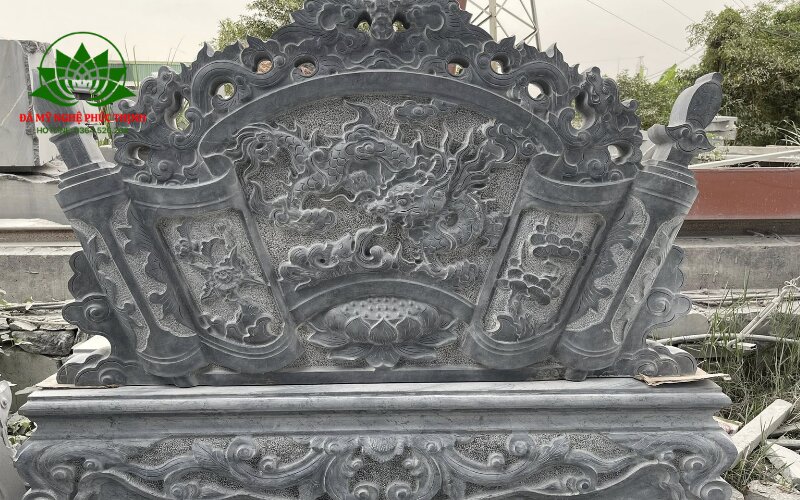 Mẫu cuốn thư đá đen đơn giản