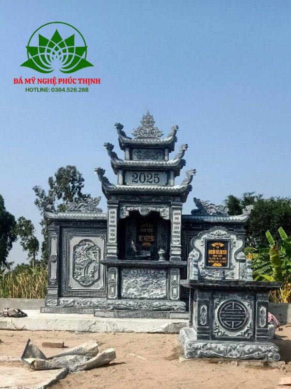 Mẫu lăng mộ đá 3 mái