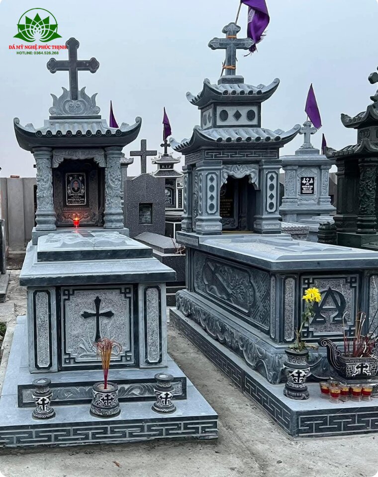 Đá xanh Thanh Hóa rất thích hợp làm mộ đá công giáo