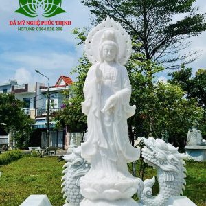 Tượng quan thế âm đá trắng