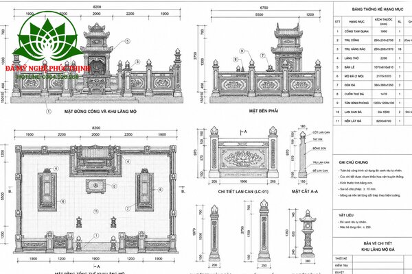 Bản vẽ khu lăng mộ mẫu 2
