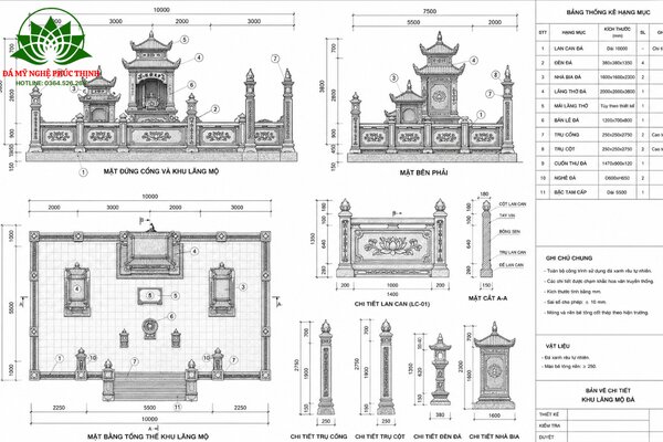 Bản vẽ khu lăng mộ mẫu 3