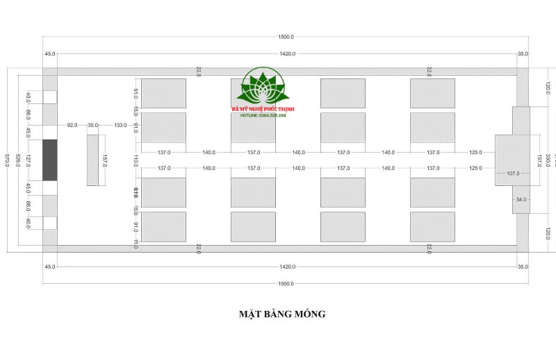 Toàn bộ mặt bằng phần móng