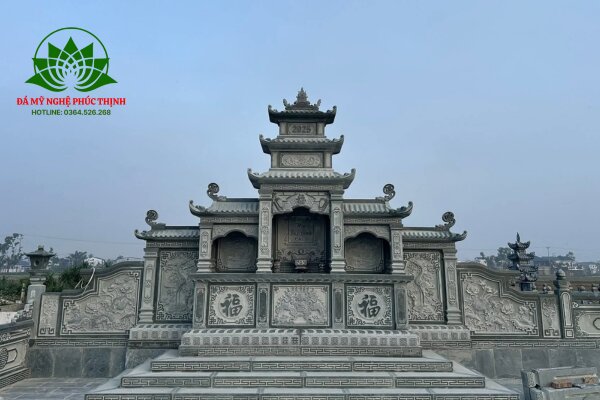 Báo giá lăng mộ đá xanh rêu có cánh