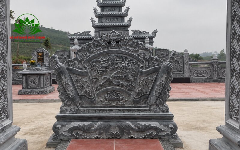 Cuốn thư đá chắn phong thủy