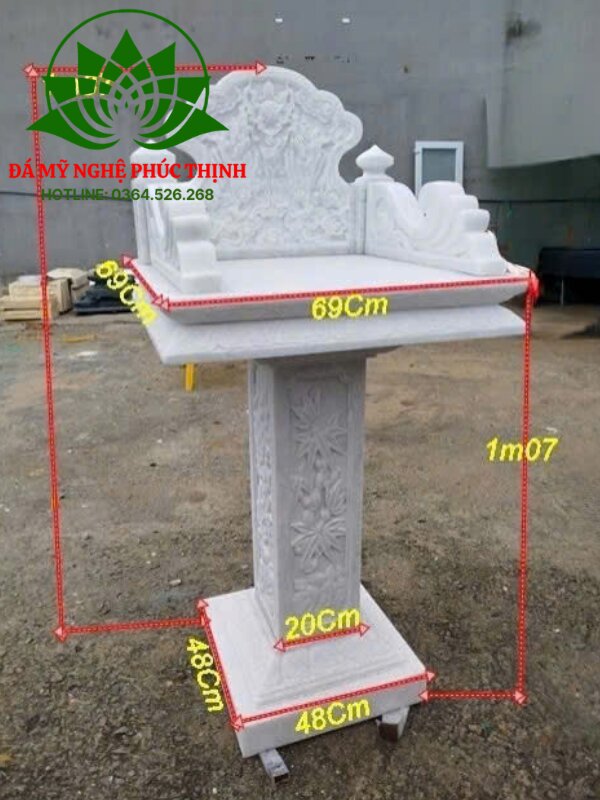 Kích thước bàn thờ thiên đá phổ biến