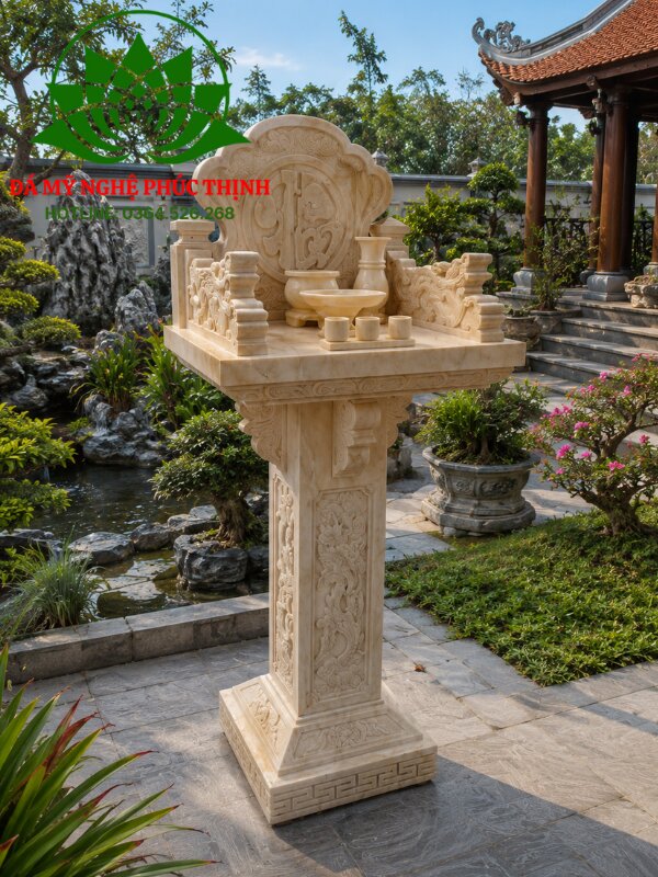 Bàn thờ dùng để thờ trời, thần linh và tiền chủ 