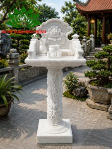 Mẫu bàn thờ thiên đá trắng đẹp