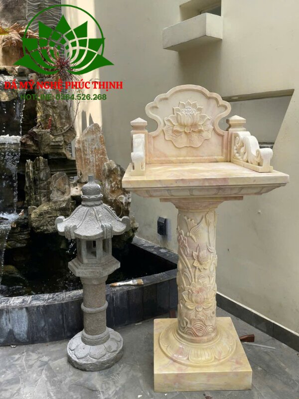 Mẫu bàn thờ thiên đá vàng cao cấp