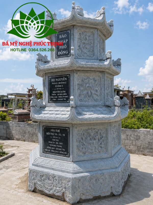 Mẫu lăng mộ tháp 3 tầng