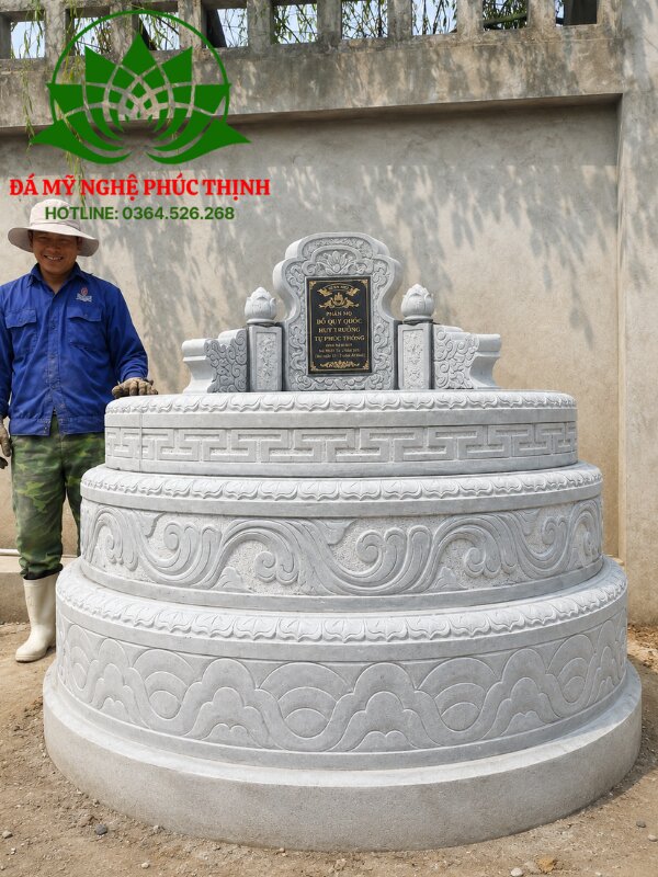 Mẫu lăng mộ tròn đá trắng
