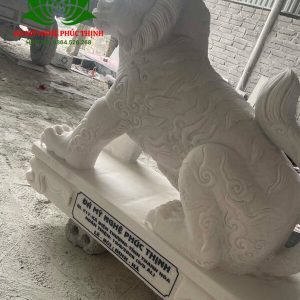 Tượng hổ đá trắng tự nhiên