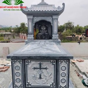 Mộ đá công giáo đá xanh đen