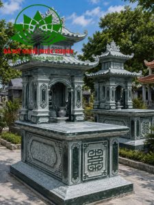 Mộ đá màu xanh rêu Thanh Hóa có độ bền vượt trội