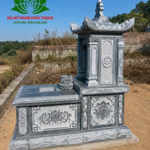 Mộ đá 1 mái đá xanh đen