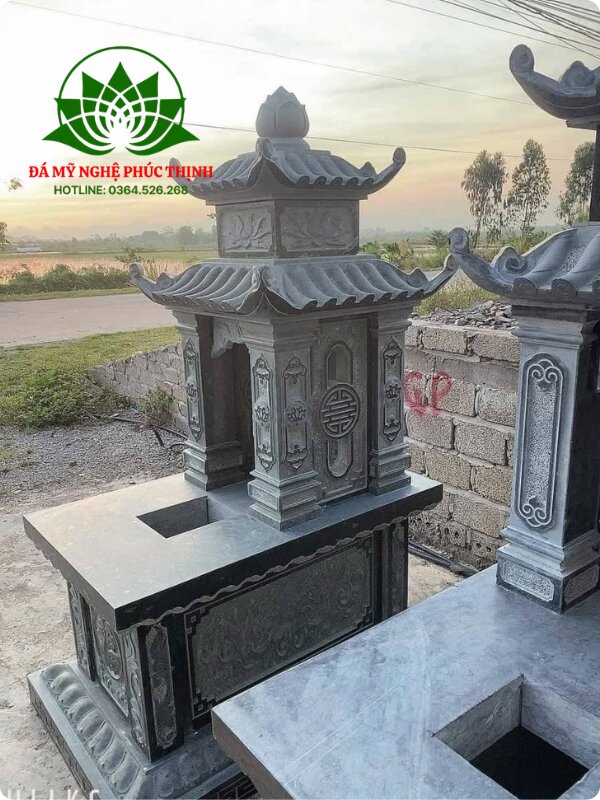 Mộ đá đen 2 mái