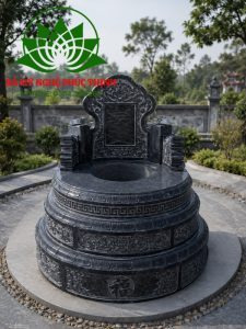 Mẫu mộ tròn đá đen 3 tầng