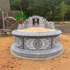 Mẫu mộ tròn chạm chữ Phúc