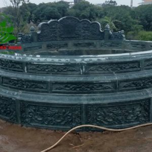 Mộ tròn đá xanh rêu 3 cấp