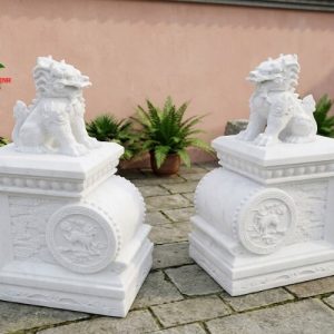 Nghê đá trắng cẩm thạch