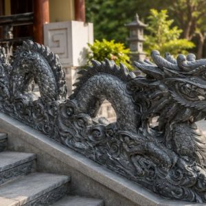 Rồng đá đen bậc tam cấp