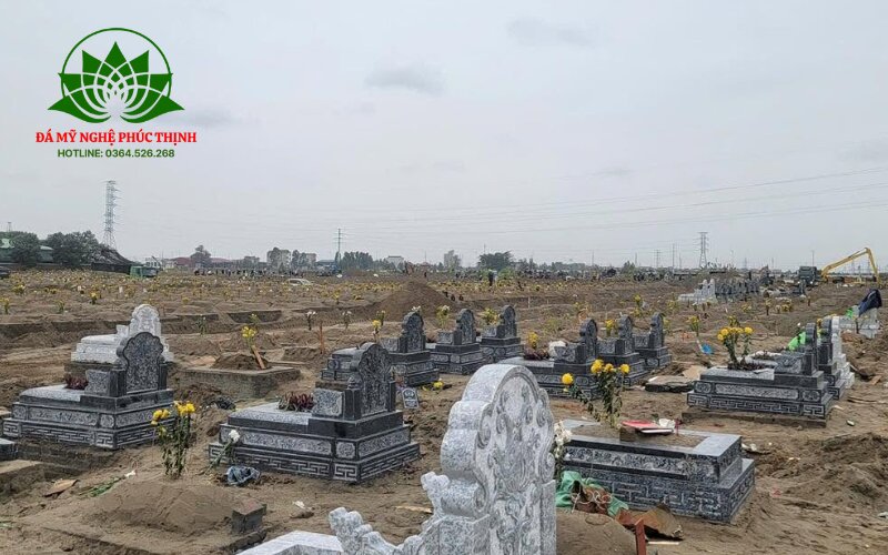 Thi công trực tiếp mộ đá tam cấp cho khu lăng mộ
