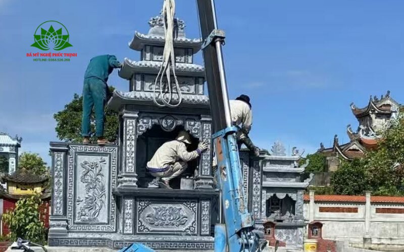Quá trình thi công lăng thờ đá tại Hà Nam(cũ)
